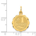 14K Yellow Gold #1 Grandpa Disc Charm Pendant - (A98-559) 14K Yellow Gold #1 Grandpa Disc Charm Pendant - (A98-559)