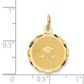 14K Yellow Gold Graduation Day Charm Pendant - (A98-748)