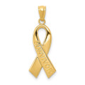 14K Yellow Gold Polished Survivor Ribbon Pendant - (B13-331) 14K Yellow Gold Polished Survivor Ribbon Pendant - (B13-331)