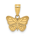 14K Yellow Gold Laser Cut Butterfly Charm Pendant - (B13-385)