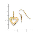 14K Yellow Gold Polished Cutout Heart Dangle Earrings - (B42-486)