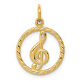 14K Yellow Gold Treble Clef Charm - (A82-994)