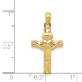 14K Yellow Gold Claddagh Cross Charm - (A83-665)