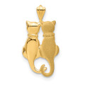 14K Yellow Gold Satin & Polished Cats Pendant - (A83-868)