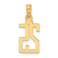 14K Yellow Gold 25 Block Style Charm Pendant - (A93-568)