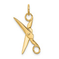 14K Yellow Gold Moveable Scissors Charm - (A98-908)
