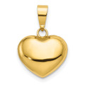 14K Yellow Gold Puffed Heart Charm 16mm length - (A98-925)