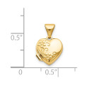 14K Yellow Gold Floral Heart Locket 15x10mm - (A99-421)