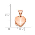 14K Rose Gold 10mm Plain Heart Locket - (A99-594)