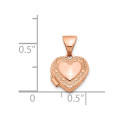 14K Rose Gold Polished 10mm Heart-Shaped Scrolled Locket - (B14-312)