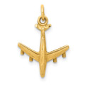 14K Yellow Gold 3-D Airplane Charm - (A83-746)