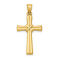 14K Yellow Gold Hollow Cross Pendant - (A85-860)