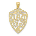 10K Yellow Gold Dad of the Year Plaque Pendant - (A88-844)