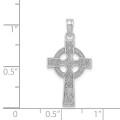 14k White Gold Celtic Cross Pendant - (A90-867)