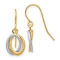 14K Two-tone Gold Fancy Dangle Earrings - (B43-930)