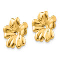 14K Yellow Gold Polished Floral Earrings Jackets - (B44-225)
