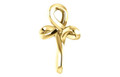 14K Yellow Gold 13.35x10.42mm Youth Cross Pendant - (B15-705)