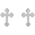 14K White Gold Cross Earrings - (B44-760)