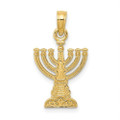 14K Yellow Gold Menorah Pendant - (A84-525)