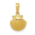 14K Yellow Gold Scallop Shell Pendant 10mm width - (A85-417)