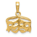 14K Yellow Gold Satin Polished Open-Backed Comedy/Tragedy Pendant - (A85-447)