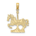 14K Yellow Gold Carousel Horse Charm Pendant - (A90-960)