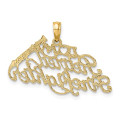 14K Yellow Gold I Love My Retired Firefighter Charm Pendant - (A94-451)