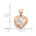 14K Rose Gold with Rhodium 12mm Heart Locket - (A99-496)