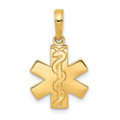 14K Yellow Gold Paramedic EMT Symbol Pendant - (A84-344)