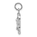 14K White Gold Polished Open-Backed Comedy/Tragedy Charm - (A84-373)