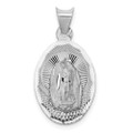 14k White Gold Our Lady of Guadalupe Oval Pendant - (A85-967)