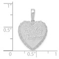 14K White Gold Reversible For My Daughter Heart Pendant - (A93-926)