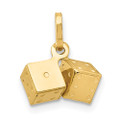 14K Yellow Gold Dice Charm - (A98-899)