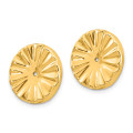 14K Yellow Gold Polished Sunburst Earrings Jackets - (B36-700)