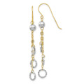 14K Two-tone Gold Circle Dangle Earrings - (B44-533)