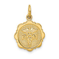14K Yellow Gold Registered Nurse Disc Charm - (A82-924)