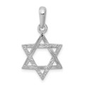 14K White Gold Star of David Pendant 15mm width - (A84-692)