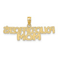 14K Yellow Gold Police Officer's Mom Charm Pendant - (A89-930)