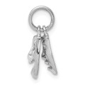 14K White Gold Comedy/Tragedy Charm Pendant - (A98-465)