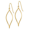 14K Yellow Gold Polished Twisted Oblong Dangle Earrings - (B42-368)