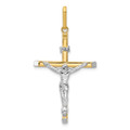 14K Two-tone Gold Crucifix Pendant 41mm length - (A84-981)