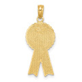 14K Yellow Gold Enamel 1st Place Ribbon Charm Pendant - (A91-287)