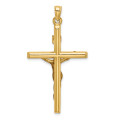 14K Two-Tone Gold Hollow Crucifix Pendant - (B14-718)