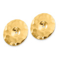 14K Yellow Gold Polished Hammered Disc Earrings Jackets - (B36-674)