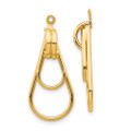 14K Yellow Gold Polished Double Teardrop Earrings Jackets - (B41-205)