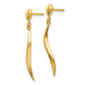 14K Yellow Gold Polished Fancy Dangle Post Earrings - (B43-958)
