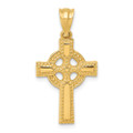 14K Yellow Gold Celtic Cross Pendant 29mm length - (A83-109)