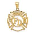 14K Yellow Gold FD Member In Shield Pendant - (A83-164)