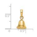 14K Yellow Gold 3-D Moveable Bell Pendant - (A83-434)