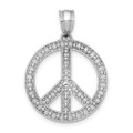 14K White Peace Symbol Pendant - (A85-333)